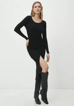 Answear Lab rochie culoarea negru, midi, mulata imagine