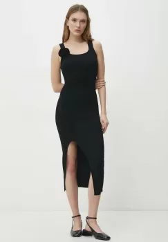 Answear Lab rochie culoarea negru, midi, mulata imagine