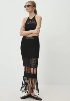 Answear Lab rochie culoarea negru, midi, mulata imagine