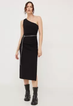 Answear Lab rochie culoarea negru, midi, mulata imagine