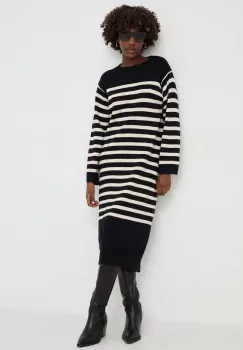 Answear Lab rochie culoarea negru, midi, oversize imagine