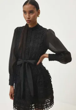 Answear Lab rochie culoarea negru, mini, evazati imagine