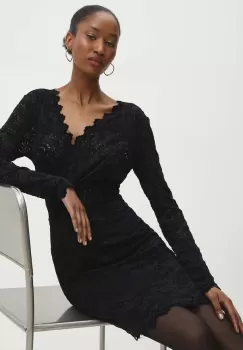 Answear Lab rochie culoarea negru, mini, evazati imagine