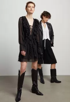 Answear Lab rochie culoarea negru, mini, evazati imagine