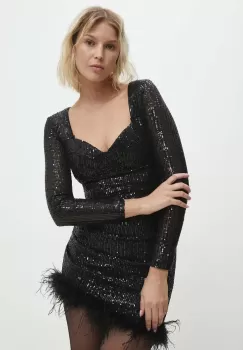 Answear Lab rochie culoarea negru, mini, mulata imagine