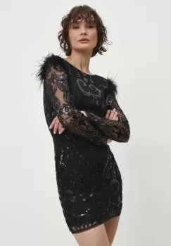 Answear Lab rochie culoarea negru, mini, mulata imagine