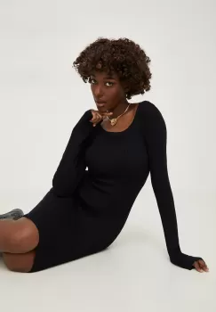 Answear Lab rochie culoarea negru, mini, mulata imagine