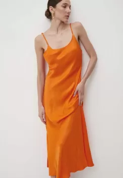 Answear Lab rochie culoarea portocaliu, maxi, evazati imagine