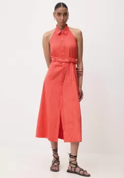 Answear Lab rochie culoarea portocaliu, midi, evazati imagine