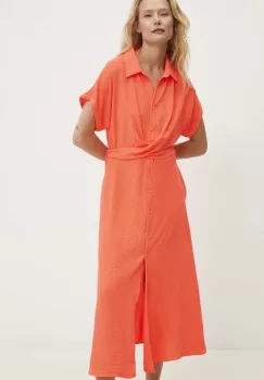 Answear Lab rochie culoarea portocaliu, midi, evazati imagine