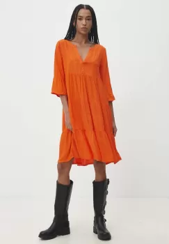 Answear Lab rochie culoarea portocaliu, mini, drept imagine