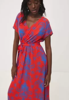 Answear Lab rochie culoarea rosu, maxi, evazati imagine