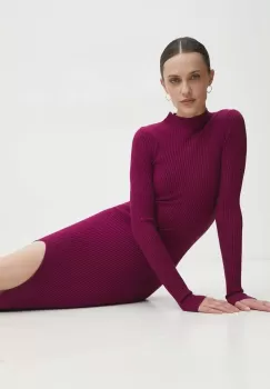 Answear Lab rochie culoarea rosu, maxi, mulata imagine