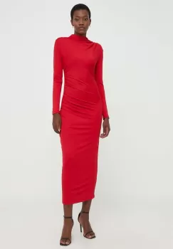 Answear Lab rochie culoarea rosu, maxi, mulata imagine