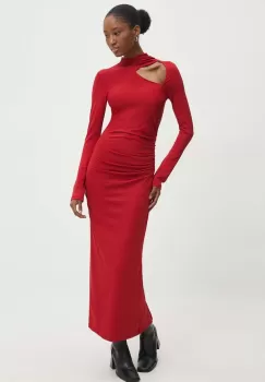 Answear Lab rochie culoarea rosu, maxi, mulata imagine