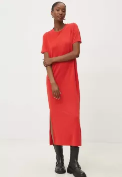 Answear Lab rochie culoarea rosu, midi, drept imagine