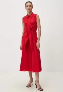 Answear Lab rochie culoarea rosu, midi, evazati imagine