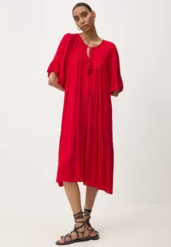 Answear Lab rochie culoarea rosu, midi, evazati imagine