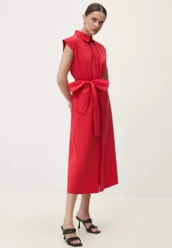 Answear Lab rochie culoarea rosu, midi, evazati imagine