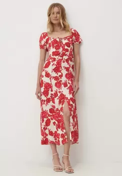 Answear Lab rochie culoarea rosu, midi, evazati imagine