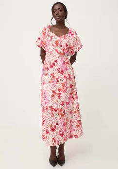 Answear Lab rochie culoarea rosu, midi, evazati imagine