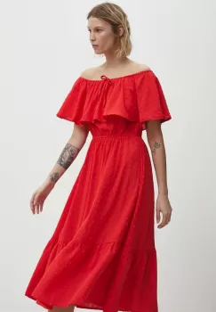 Answear Lab rochie culoarea rosu, midi, evazati imagine