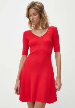 Answear Lab rochie culoarea rosu, mini, evazati imagine