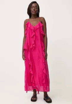 Answear Lab rochie culoarea roz, maxi, drept imagine