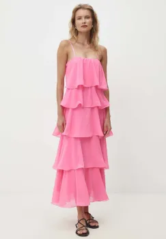 Answear Lab rochie culoarea roz, maxi, evazati imagine