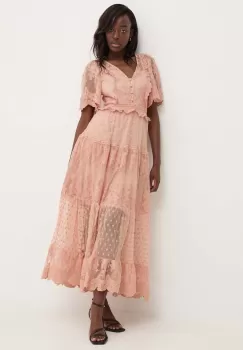 Answear Lab rochie culoarea roz, maxi, evazati imagine