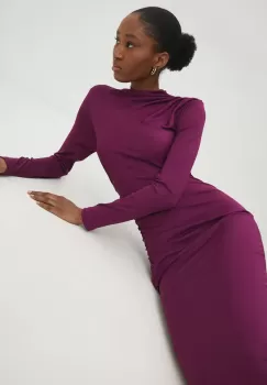 Answear Lab rochie culoarea roz, maxi, mulata imagine