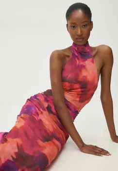 Answear Lab rochie culoarea roz, maxi, mulata imagine