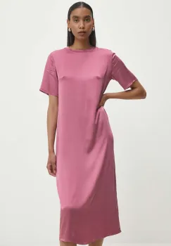 Answear Lab rochie culoarea roz, midi, drept imagine