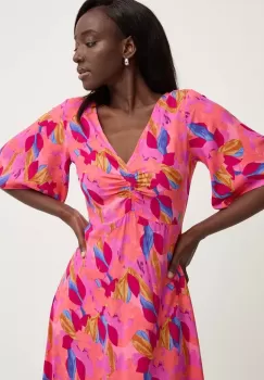 Answear Lab rochie culoarea roz, midi, evazati imagine