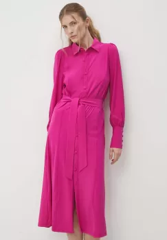 Answear Lab rochie culoarea roz, midi, evazati imagine