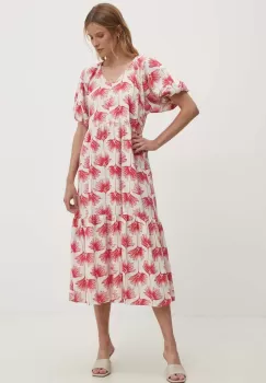 Answear Lab rochie culoarea roz, midi, evazati imagine