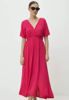 Answear Lab rochie culoarea roz, midi, evazati imagine