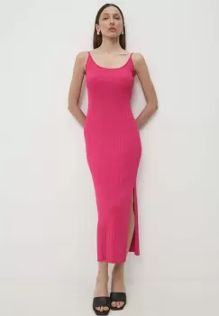 Answear Lab rochie culoarea roz, midi, mulata imagine