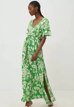 Answear Lab rochie culoarea verde, maxi, evazati imagine