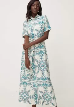 Answear Lab rochie culoarea verde, maxi, evazati imagine