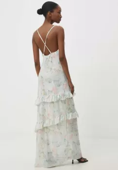 Answear Lab rochie culoarea verde, maxi, evazati imagine