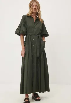 Answear Lab rochie culoarea verde, maxi, evazati imagine