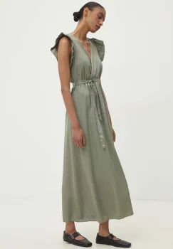 Answear Lab rochie culoarea verde, maxi, evazati imagine