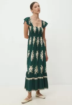 Answear Lab rochie culoarea verde, maxi, evazati imagine