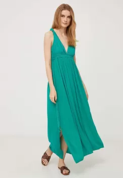Answear Lab rochie culoarea verde, maxi, evazati imagine