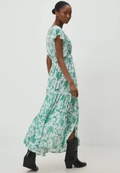 Answear Lab rochie culoarea verde, maxi, evazati imagine