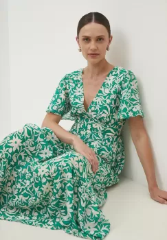 Answear Lab rochie culoarea verde, maxi, evazati imagine
