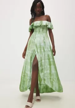 Answear Lab rochie culoarea verde, maxi, evazati imagine