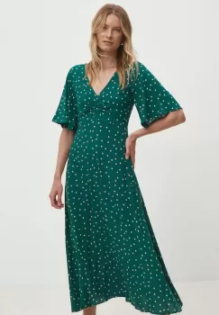 Answear Lab rochie culoarea verde, midi, evazati imagine