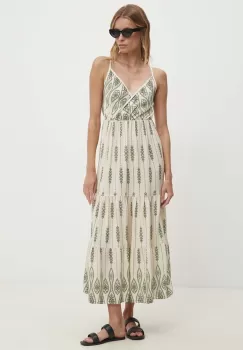 Answear Lab rochie culoarea verde, midi, evazati imagine